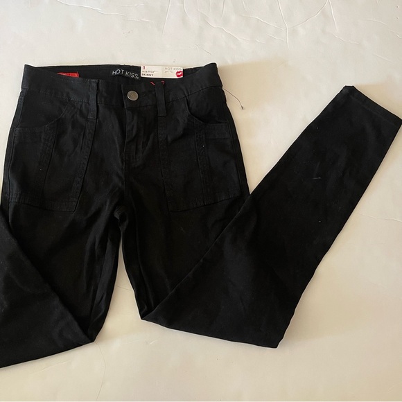 Black Cargo Mid Rise Skinny Jeans - Picture 3 of 6
